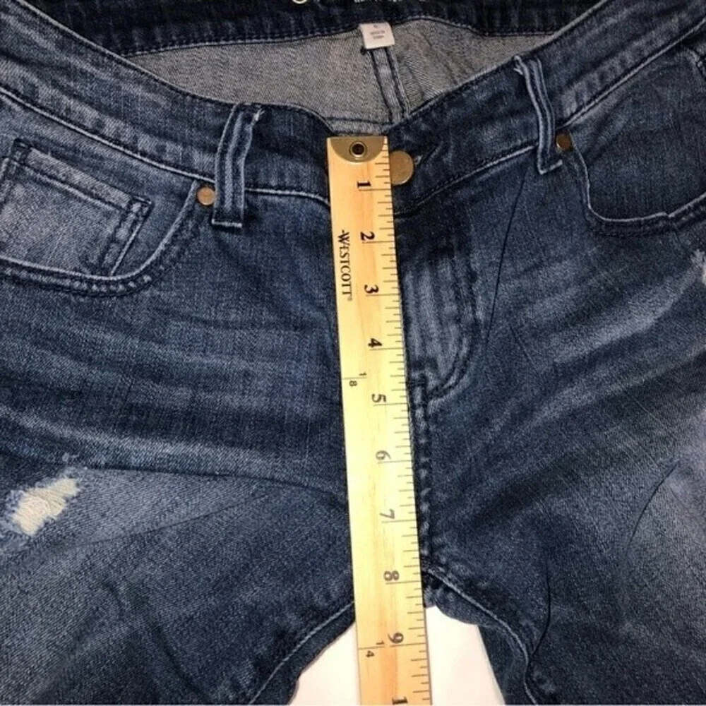 Eva Mendez Blue Boyfriend Jeans Size 6 Distressed Relaxed Boho